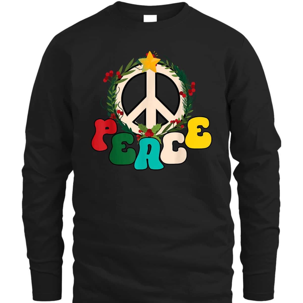 Christmas Peace Sign Peace Christmas T-Shirt Christmas Peace Sign Peace Christmas T-Shirt