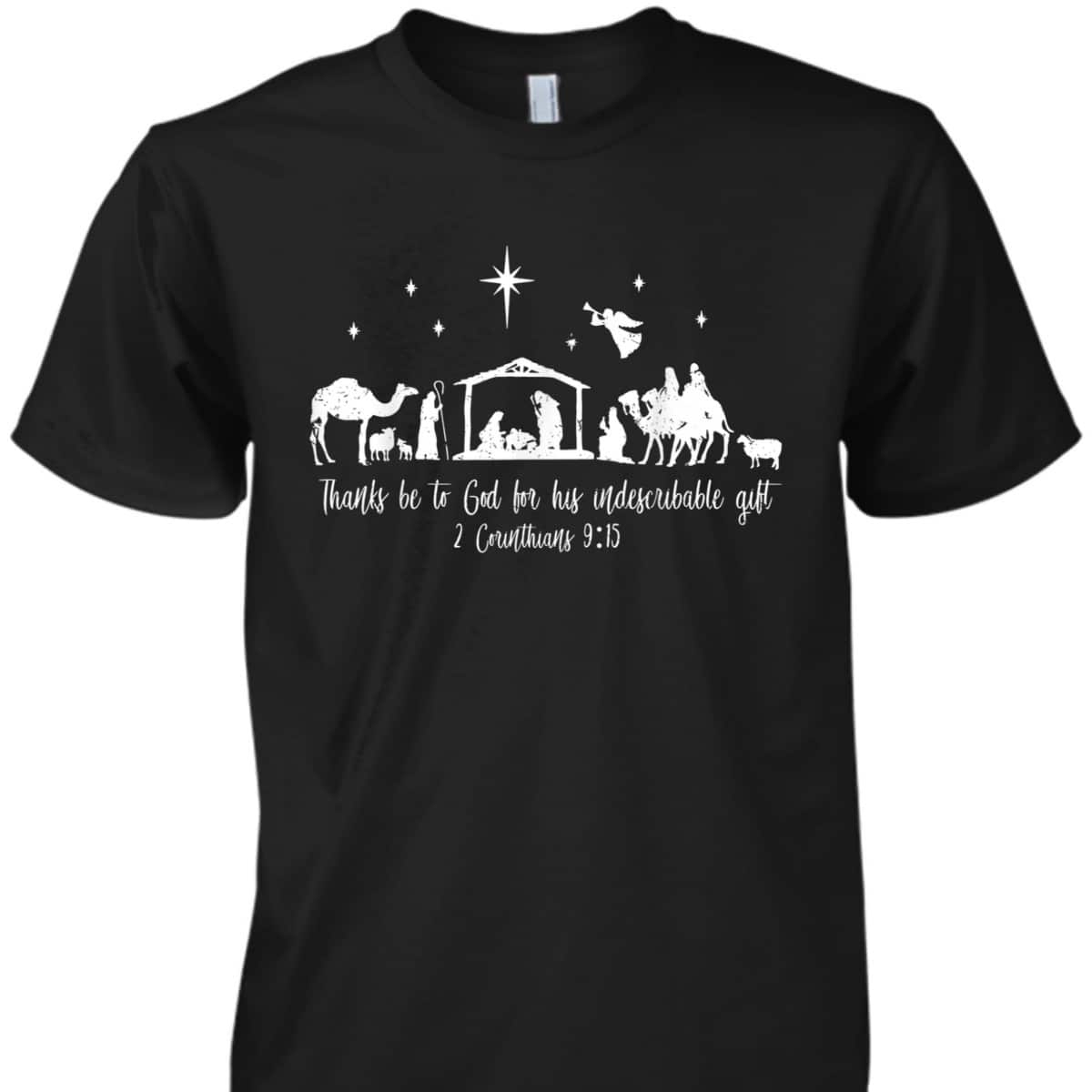 Christian Bible Verse Christmas Nativity 2 Corinthians 9:15 T-Shirt Christian Bible Verse Christmas Nativity 2 Corinthians 9:15 T-Shirt