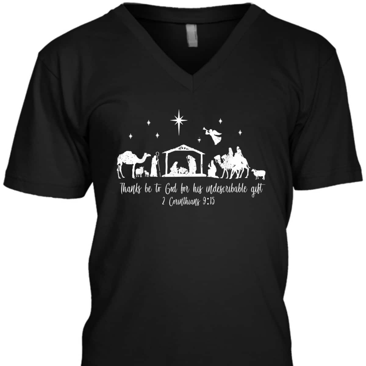 Christian Bible Verse Christmas Nativity 2 Corinthians 9:15 T-Shirt Christian Bible Verse Christmas Nativity 2 Corinthians 9:15 T-Shirt