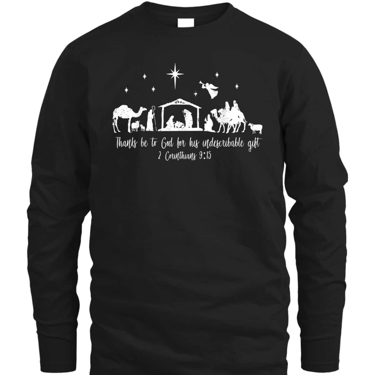 Christian Bible Verse Christmas Nativity 2 Corinthians 9:15 T-Shirt Christian Bible Verse Christmas Nativity 2 Corinthians 9:15 T-Shirt