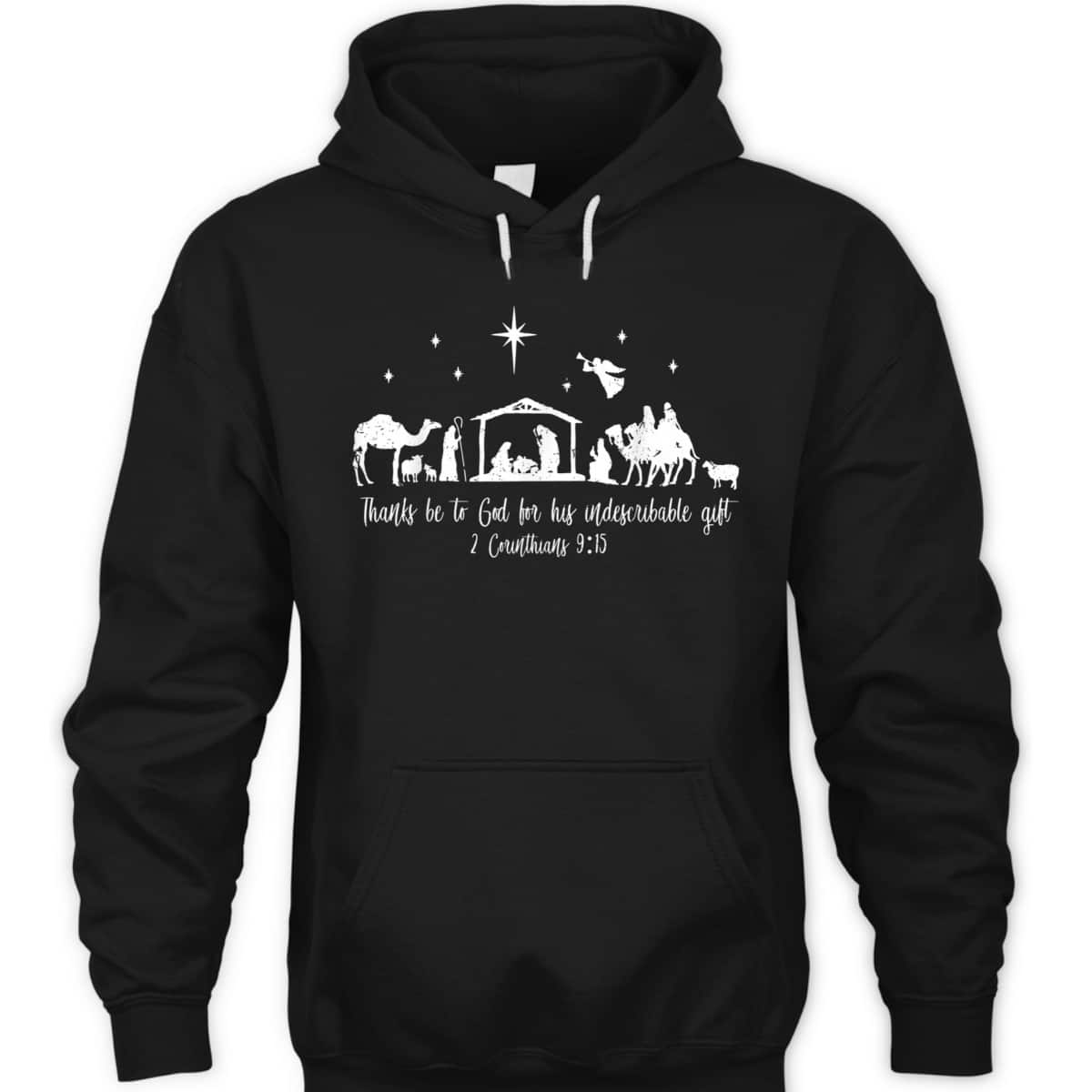 Christian Bible Verse Christmas Nativity 2 Corinthians 9:15 T-Shirt Christian Bible Verse Christmas Nativity 2 Corinthians 9:15 T-Shirt