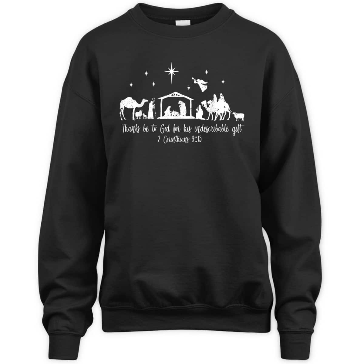 Christian Bible Verse Christmas Nativity 2 Corinthians 9:15 T-Shirt Christian Bible Verse Christmas Nativity 2 Corinthians 9:15 T-Shirt