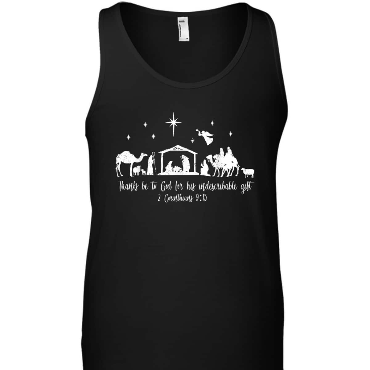 Christian Bible Verse Christmas Nativity 2 Corinthians 9:15 T-Shirt Christian Bible Verse Christmas Nativity 2 Corinthians 9:15 T-Shirt