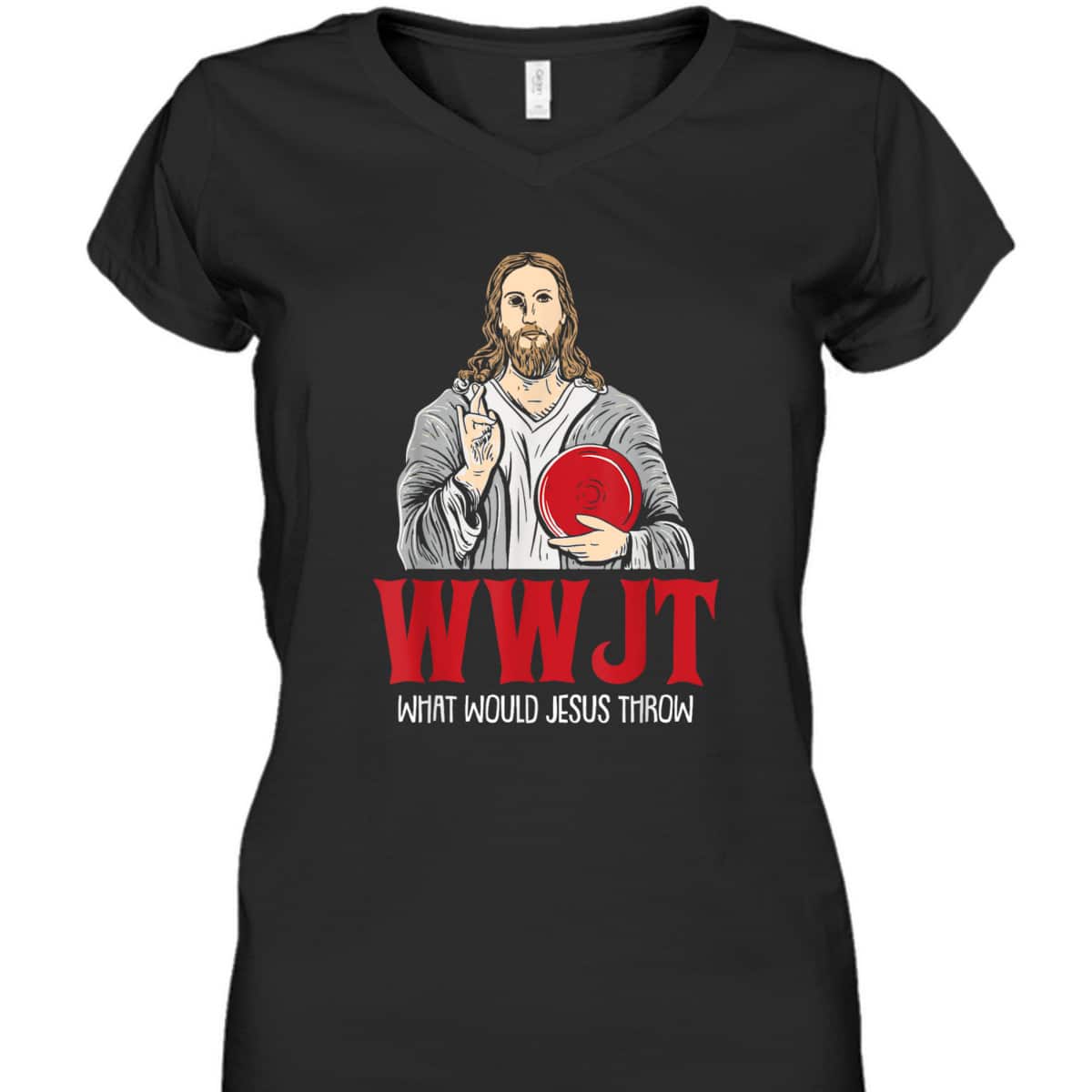 What Would Jesus Throw WWJT Disc Golf Funny Christian T-Shirt What Would Jesus Throw WWJT Disc Golf Funny Christian T-Shirt