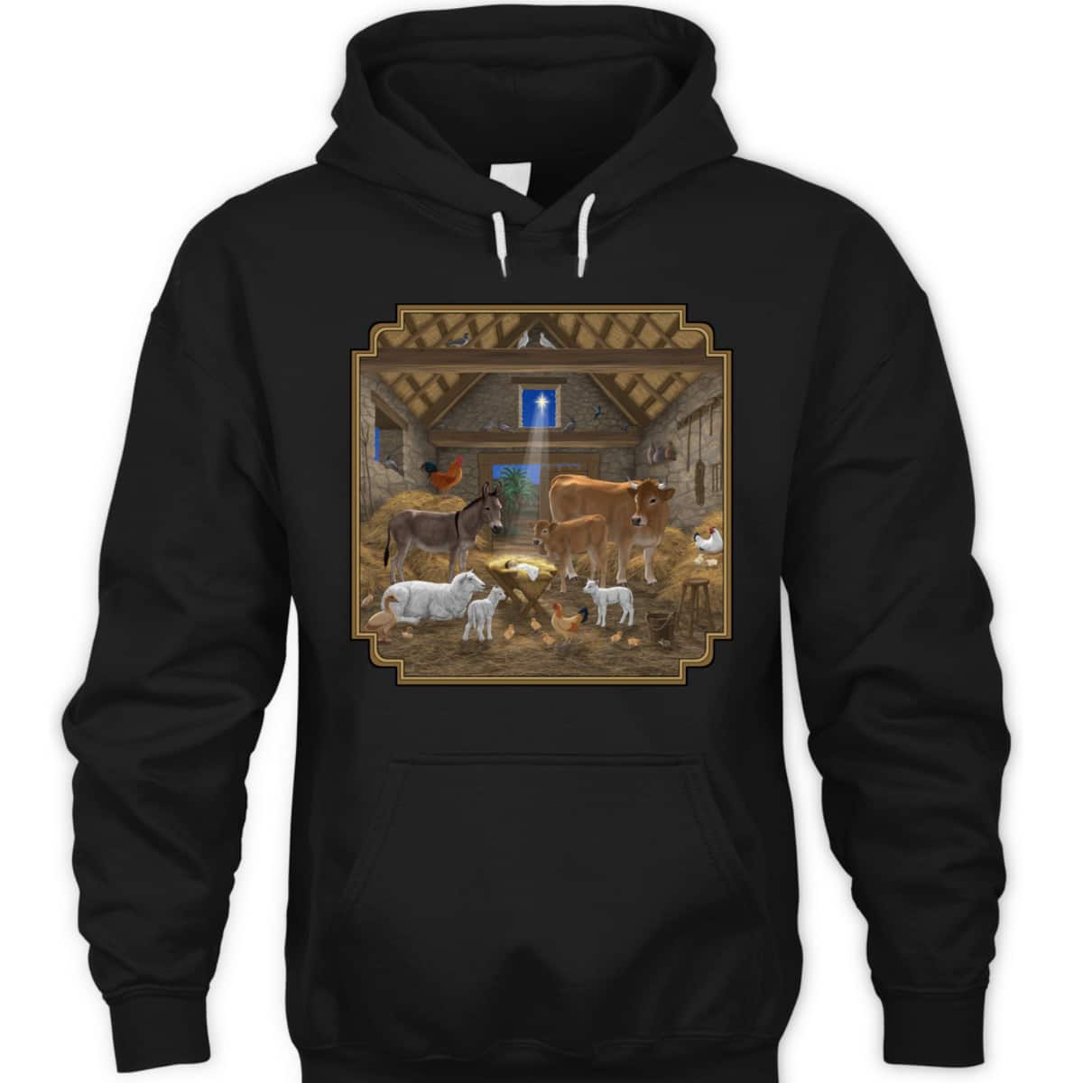 Jesus Manger Christmas Nativity Scene Barnyard Farm Animals T-Shirt Jesus Manger Christmas Nativity Scene Barnyard Farm Animals T-Shirt