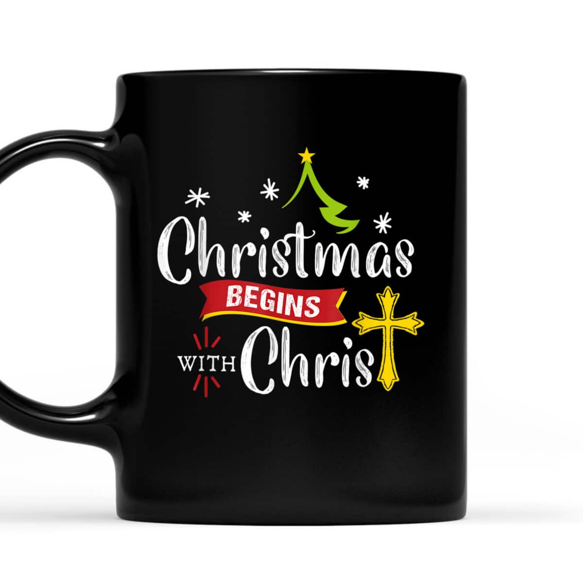 Christmas Begins With Christ Jesus Christian Cross T-Shirt Christmas Begins With Christ Jesus Christian Cross T-Shirt