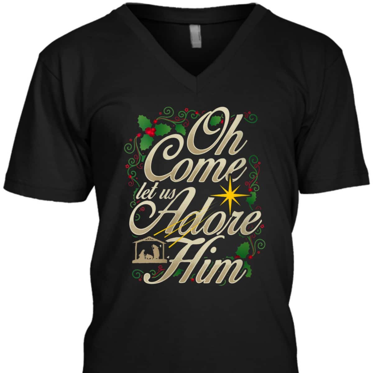 Oh Come Let Us Adore Him Nativity Christmas Religious Jesus T-Shirt Oh Come Let Us Adore Him Nativity Christmas Religious Jesus T-Shirt