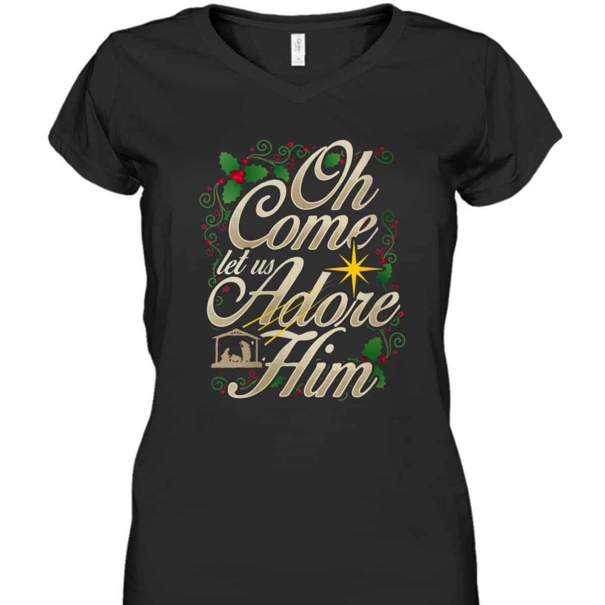 Oh Come Let Us Adore Him Nativity Christmas Religious Jesus T-Shirt Oh Come Let Us Adore Him Nativity Christmas Religious Jesus T-Shirt