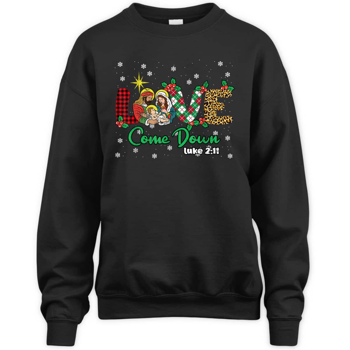 Love Christmas Pajama Plaid Leopard Christian Bible Verse T-Shirt Love Christmas Pajama Plaid Leopard Christian Bible Verse T-Shirt