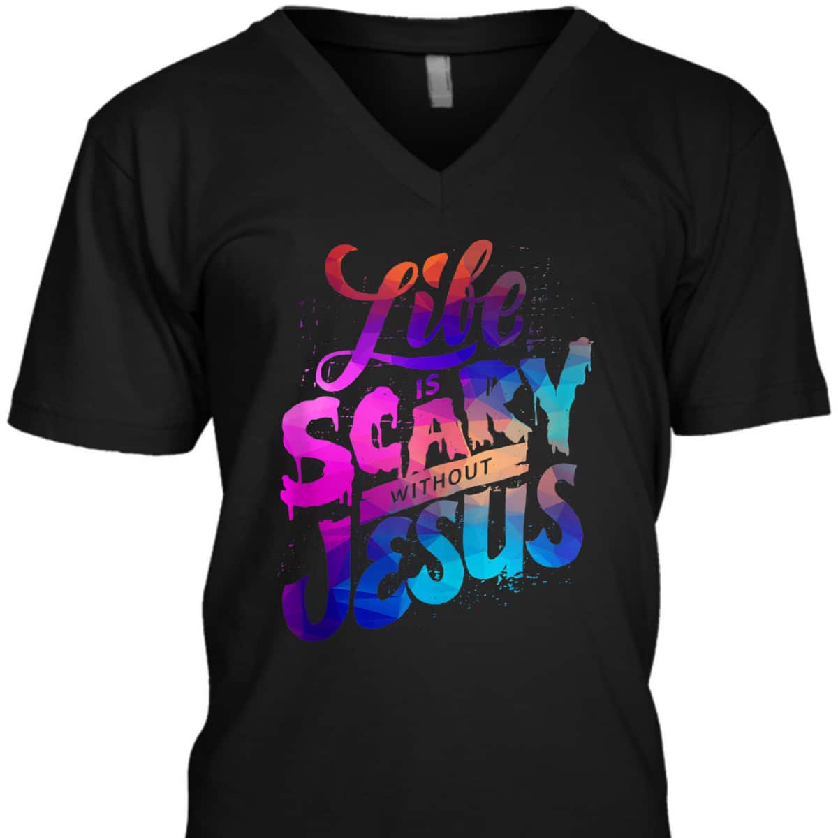 Colorful Life Is Scary Without Jesus Christian Faith Halloween T-Shirt Colorful Life Is Scary Without Jesus Christian Faith Halloween T-Shirt