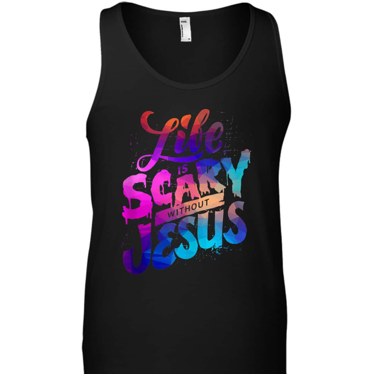 Colorful Life Is Scary Without Jesus Christian Faith Halloween T-Shirt Colorful Life Is Scary Without Jesus Christian Faith Halloween T-Shirt