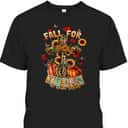 Fall For Jesus He Never Leaves Pumpkin Sunflower Christian T-Shirt Fall For Jesus He Never Leaves Pumpkin Sunflower Christian T-Shirt