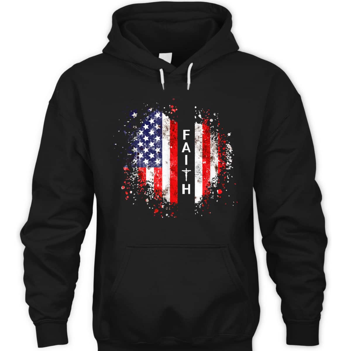 Love In Faith American Faith Graphic Christian US Flag T-Shirt Love In Faith American Faith Graphic Christian US Flag T-Shirt