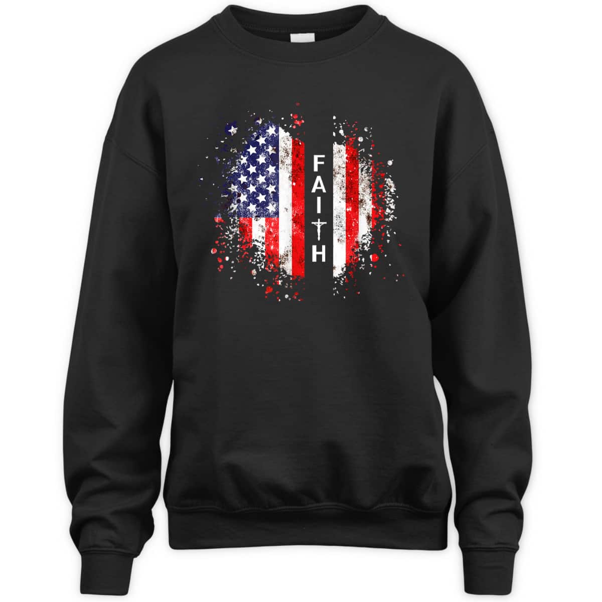 Love In Faith American Faith Graphic Christian US Flag T-Shirt Love In Faith American Faith Graphic Christian US Flag T-Shirt