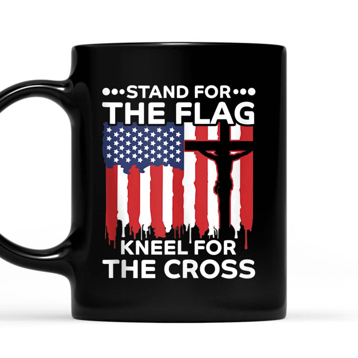 Stand For The Flag Kneel For The Cross American Flag Cross US Flag Veterans T-Shirt Stand For The Flag Kneel For The Cross American Flag Cross US Flag Veterans T-Shirt
