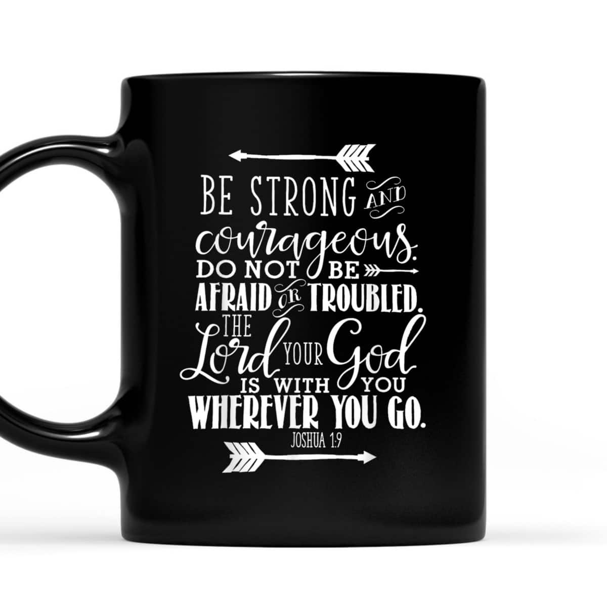 Joshua 19 Christian Bible Verse Pink Be Strong And Courageous T-Shirt