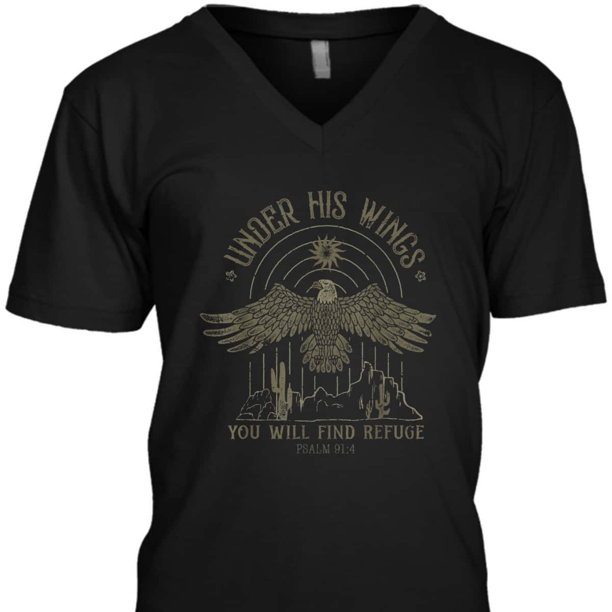 Under His Wings You Will Find Refuge Bible Verse T-Shirt