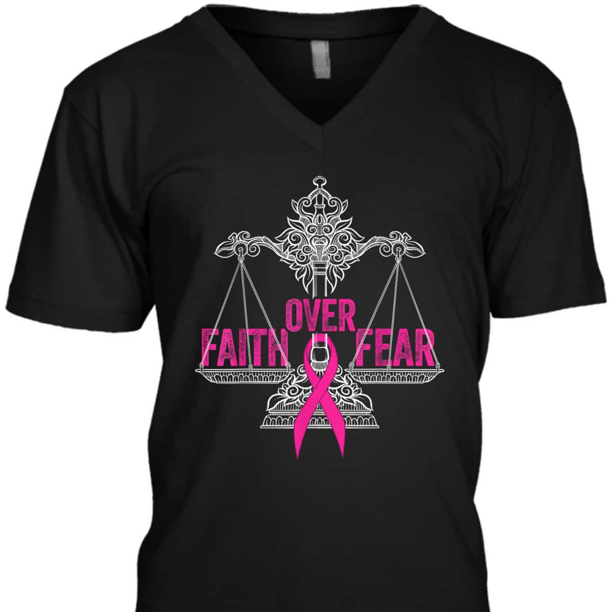 Faith Over Fear Survivor Warrior Pink Ribbon Breast Cancer T-Shirt Faith Over Fear Survivor Warrior Pink Ribbon Breast Cancer T-Shirt
