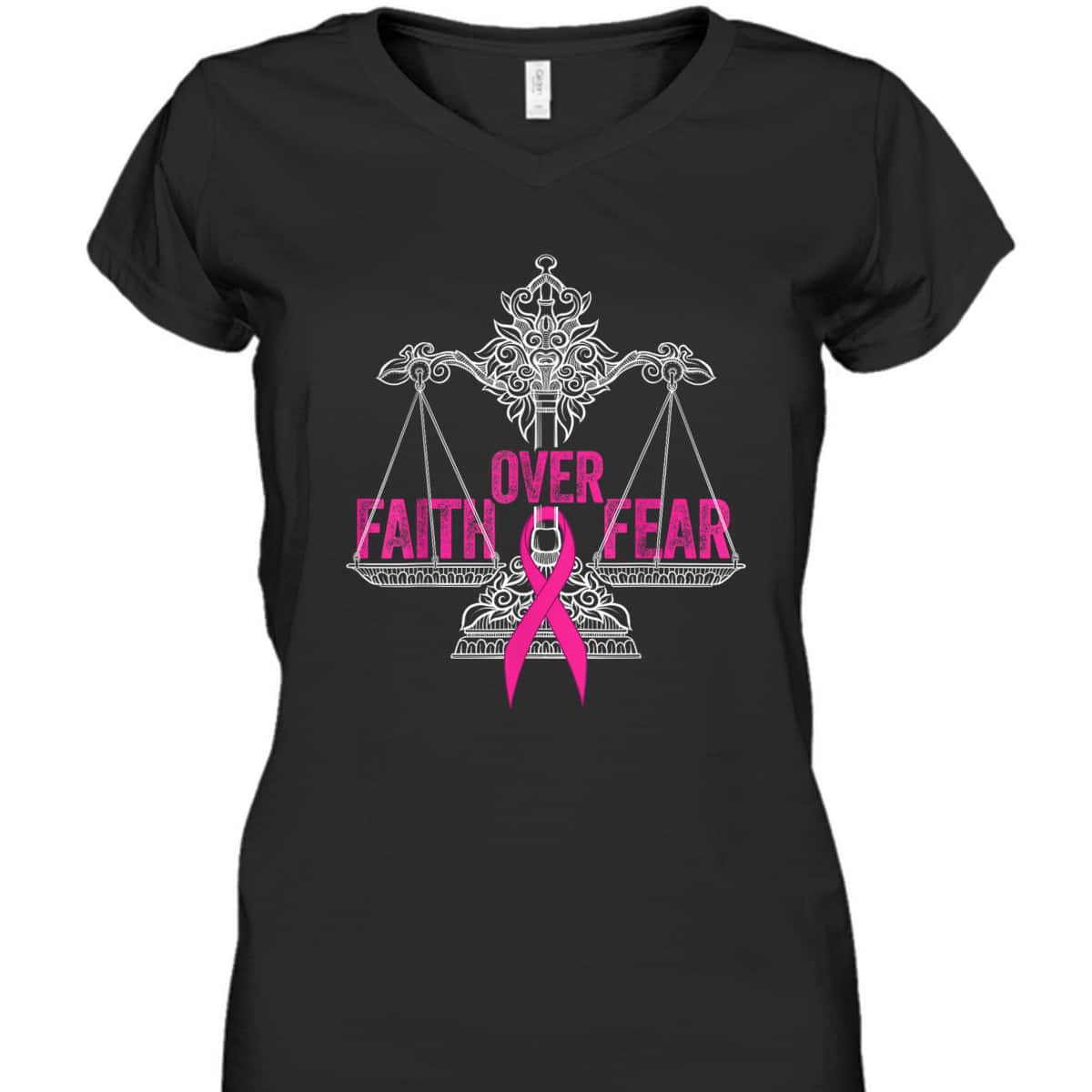 Faith Over Fear Survivor Warrior Pink Ribbon Breast Cancer T-Shirt Faith Over Fear Survivor Warrior Pink Ribbon Breast Cancer T-Shirt