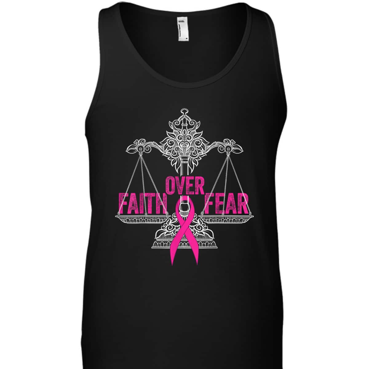 Faith Over Fear Survivor Warrior Pink Ribbon Breast Cancer T-Shirt Faith Over Fear Survivor Warrior Pink Ribbon Breast Cancer T-Shirt