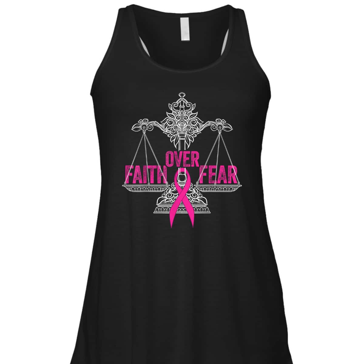 Faith Over Fear Survivor Warrior Pink Ribbon Breast Cancer T-Shirt Faith Over Fear Survivor Warrior Pink Ribbon Breast Cancer T-Shirt