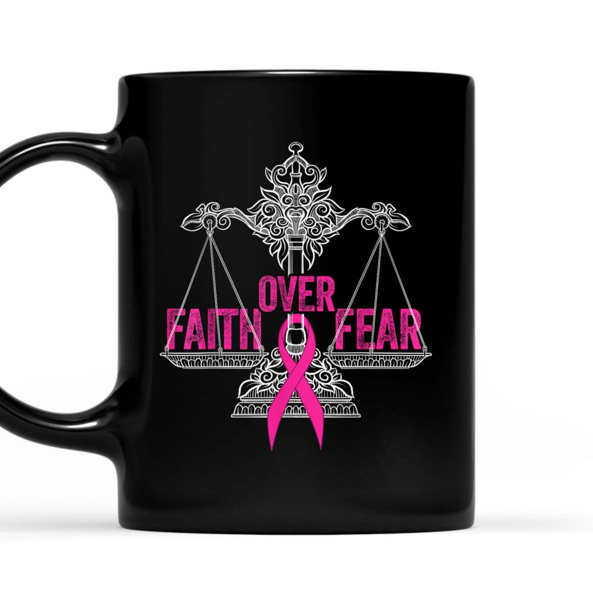 Faith Over Fear Survivor Warrior Pink Ribbon Breast Cancer T-Shirt Faith Over Fear Survivor Warrior Pink Ribbon Breast Cancer T-Shirt