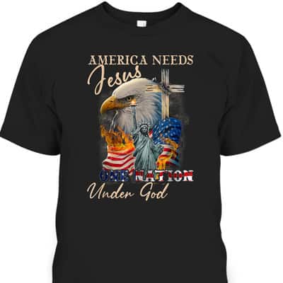 America Needs Jesus One Nation Under God Eagle Christian T-Shirt