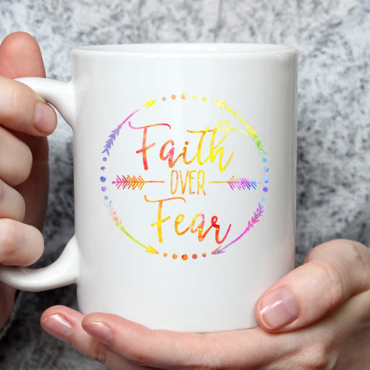 Faith Over Fear Arrow Cute Lettering Inspirational Christian T-Shirt Faith Over Fear Arrow Cute Lettering Inspirational Christian T-Shirt
