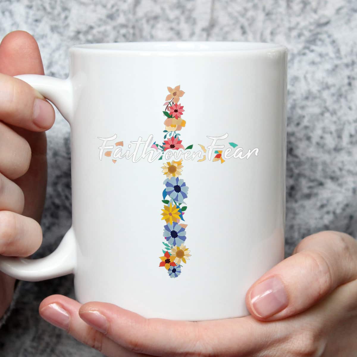 Faith Over Fear Cross Inspirational Christian Religious Bible Verse T-Shirt Faith Over Fear Cross Inspirational Christian Religious Bible Verse T-Shirt