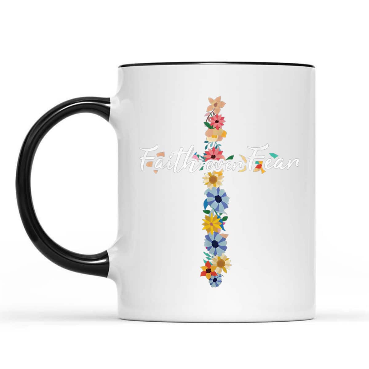 Faith Over Fear Cross Inspirational Christian Religious Bible Verse T-Shirt Faith Over Fear Cross Inspirational Christian Religious Bible Verse T-Shirt