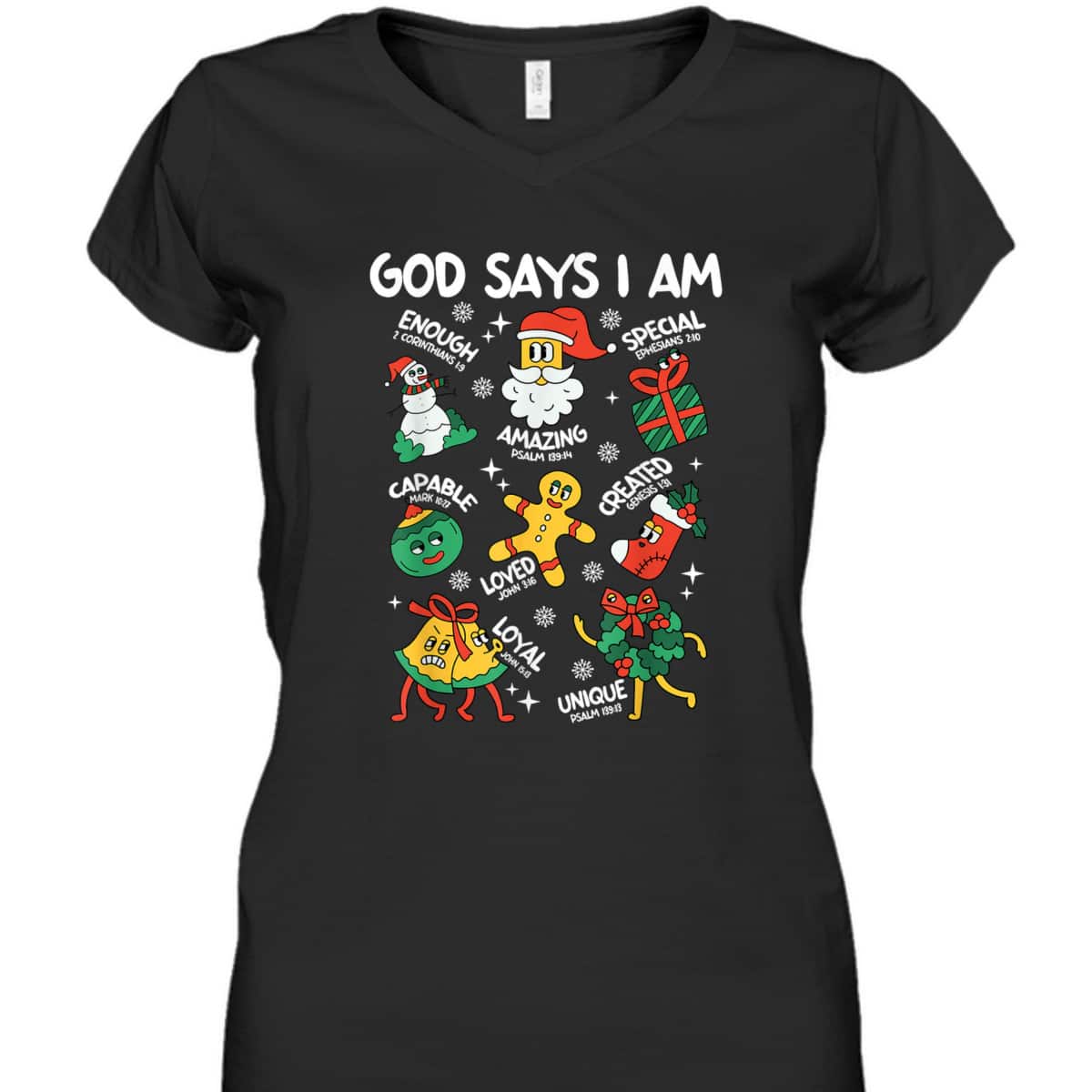 God Says I Am Christmas Lover Christian T-Shirt God Says I Am Christmas Lover Christian T-Shirt