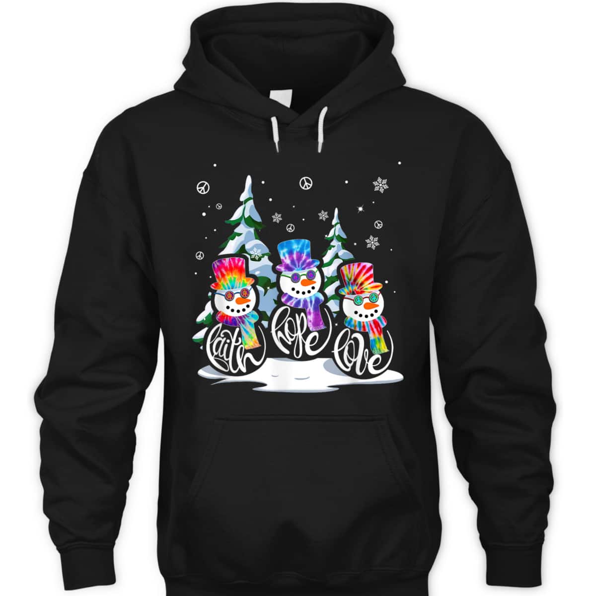 Faith Hope Love Snowman Christmas Hippie Tide Dye Christian T-Shirt Faith Hope Love Snowman Christmas Hippie Tide Dye Christian T-Shirt
