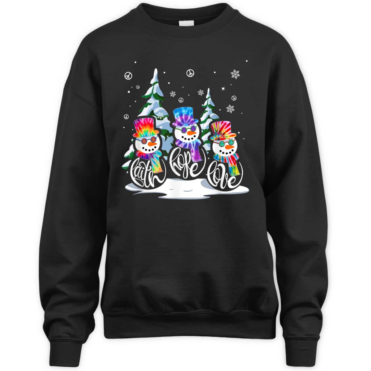 Faith Hope Love Snowman Christmas Hippie Tide Dye Christian T-Shirt Faith Hope Love Snowman Christmas Hippie Tide Dye Christian T-Shirt