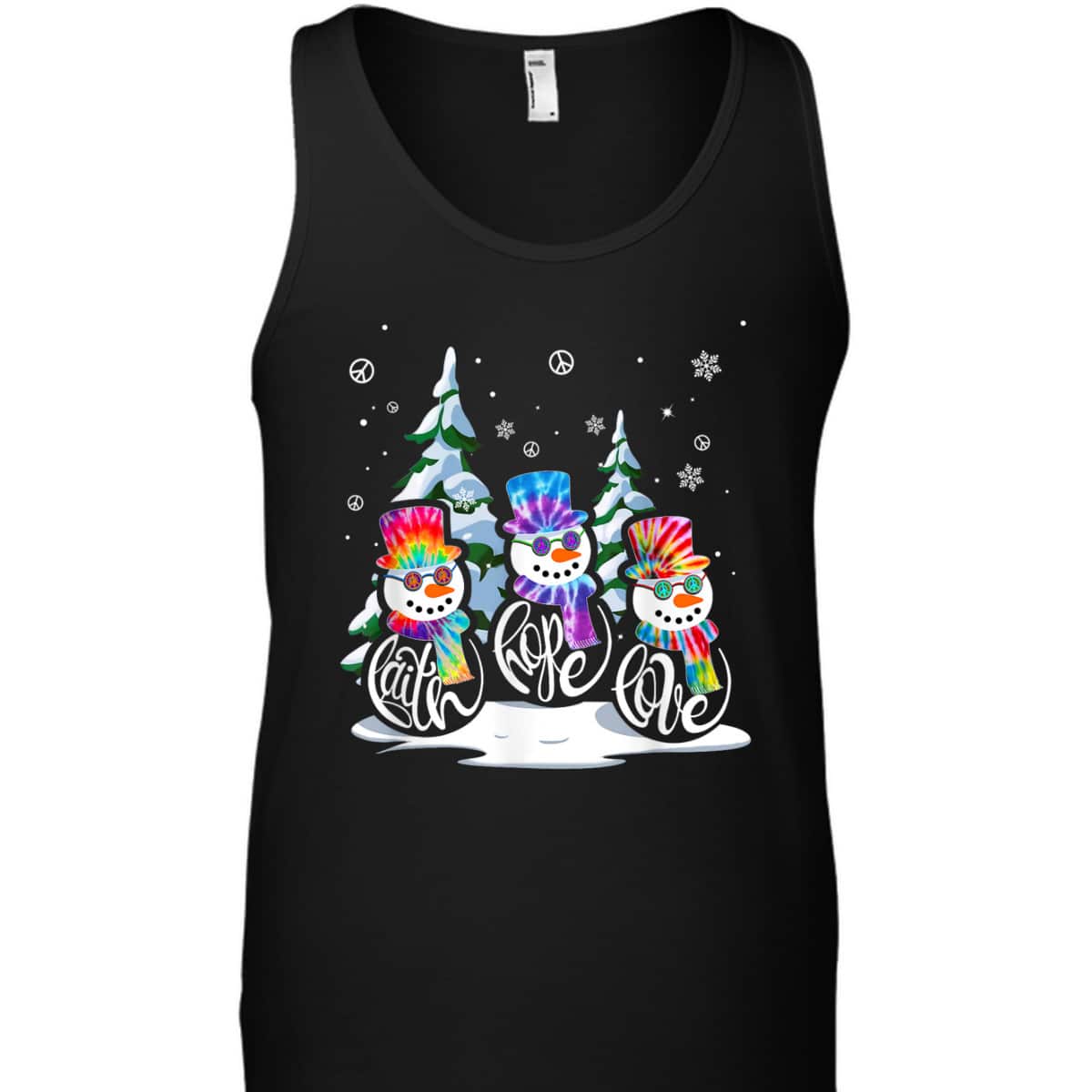 Faith Hope Love Snowman Christmas Hippie Tide Dye Christian T-Shirt Faith Hope Love Snowman Christmas Hippie Tide Dye Christian T-Shirt