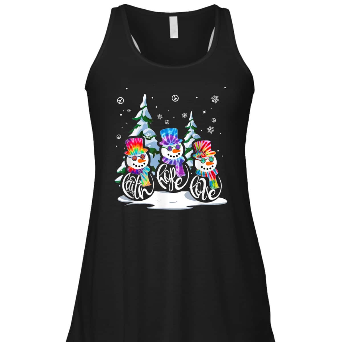 Faith Hope Love Snowman Christmas Hippie Tide Dye Christian T-Shirt Faith Hope Love Snowman Christmas Hippie Tide Dye Christian T-Shirt