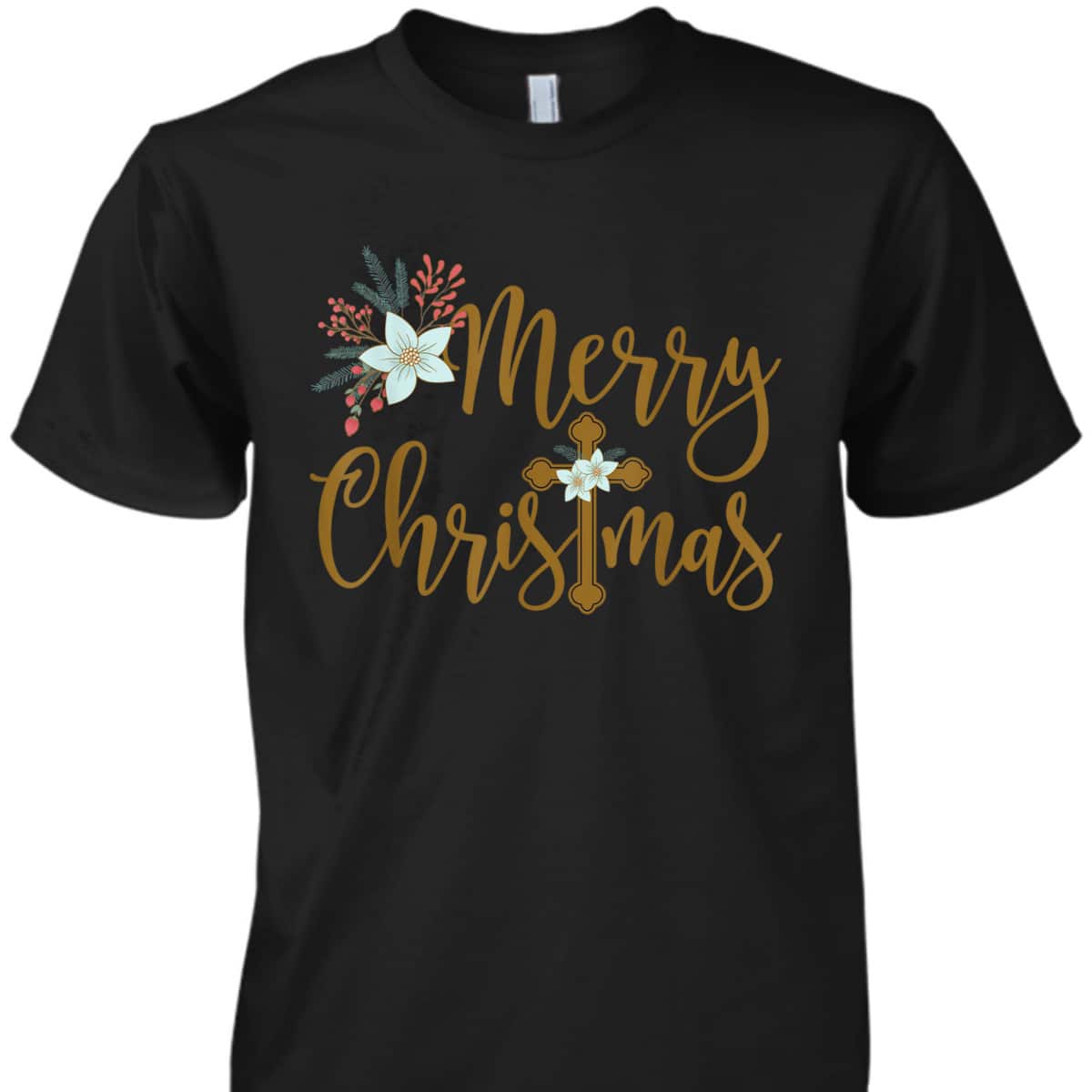 Christian Christmas With Cross Religious Faith T-Shirt Christian Christmas With Cross Religious Faith T-Shirt