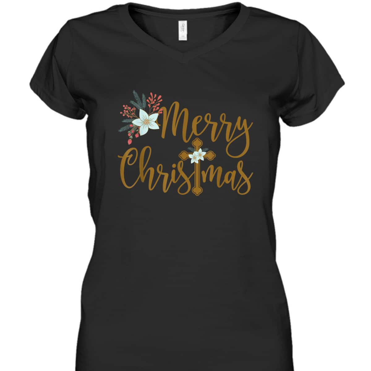 Christian Christmas With Cross Religious Faith T-Shirt Christian Christmas With Cross Religious Faith T-Shirt