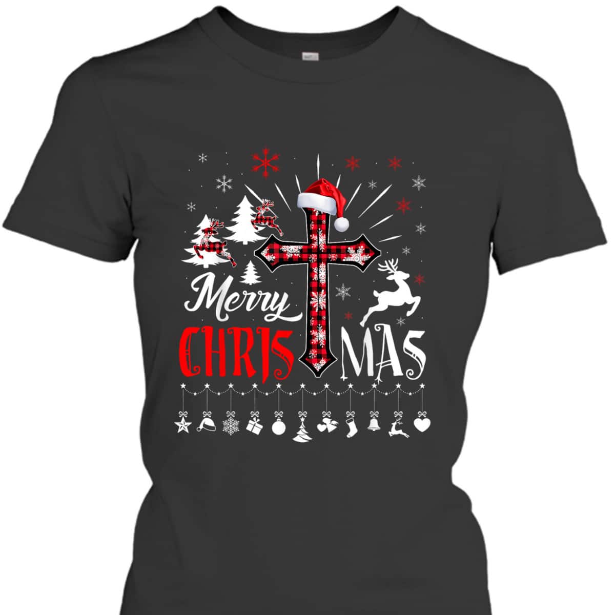 Merry Christmas Cross Christian Plaid Buffalo Xmas Cross T-Shirt Merry Christmas Cross Christian Plaid Buffalo Xmas Cross T-Shirt