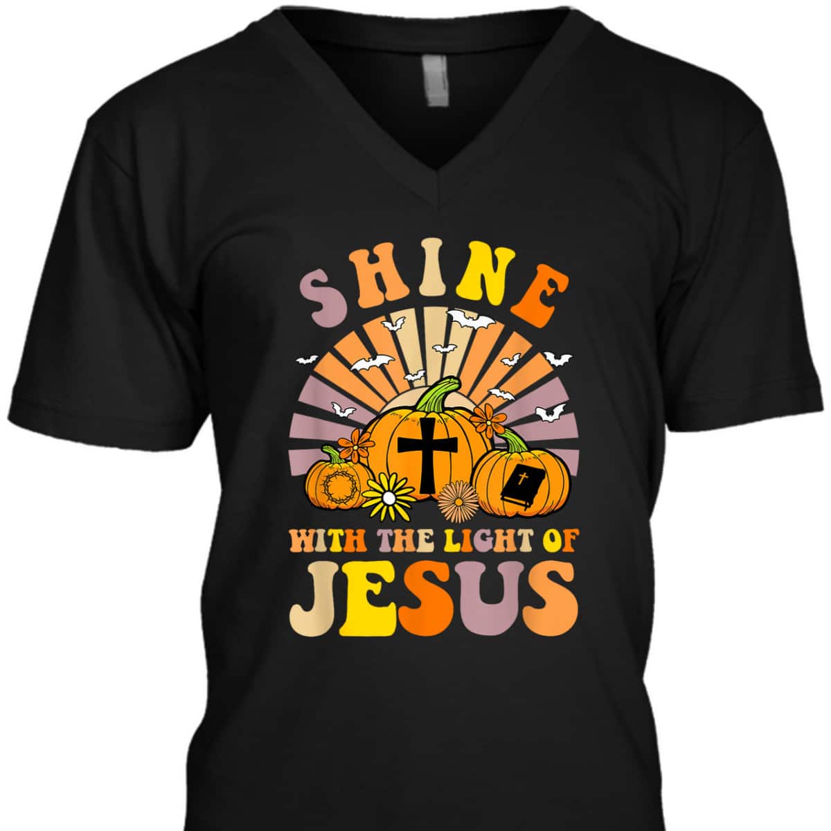 Shine With The Light Of Jesus Christian Lover Halloween Fall T-Shirt Shine With The Light Of Jesus Christian Lover Halloween Fall T-Shirt