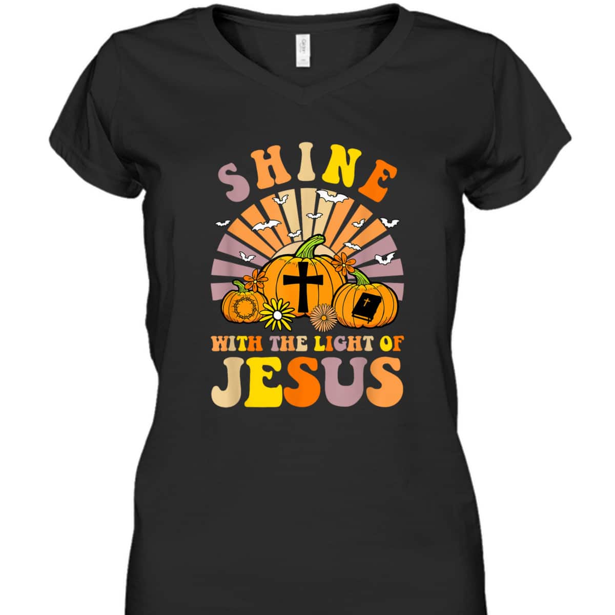 Shine With The Light Of Jesus Christian Lover Halloween Fall T-Shirt Shine With The Light Of Jesus Christian Lover Halloween Fall T-Shirt