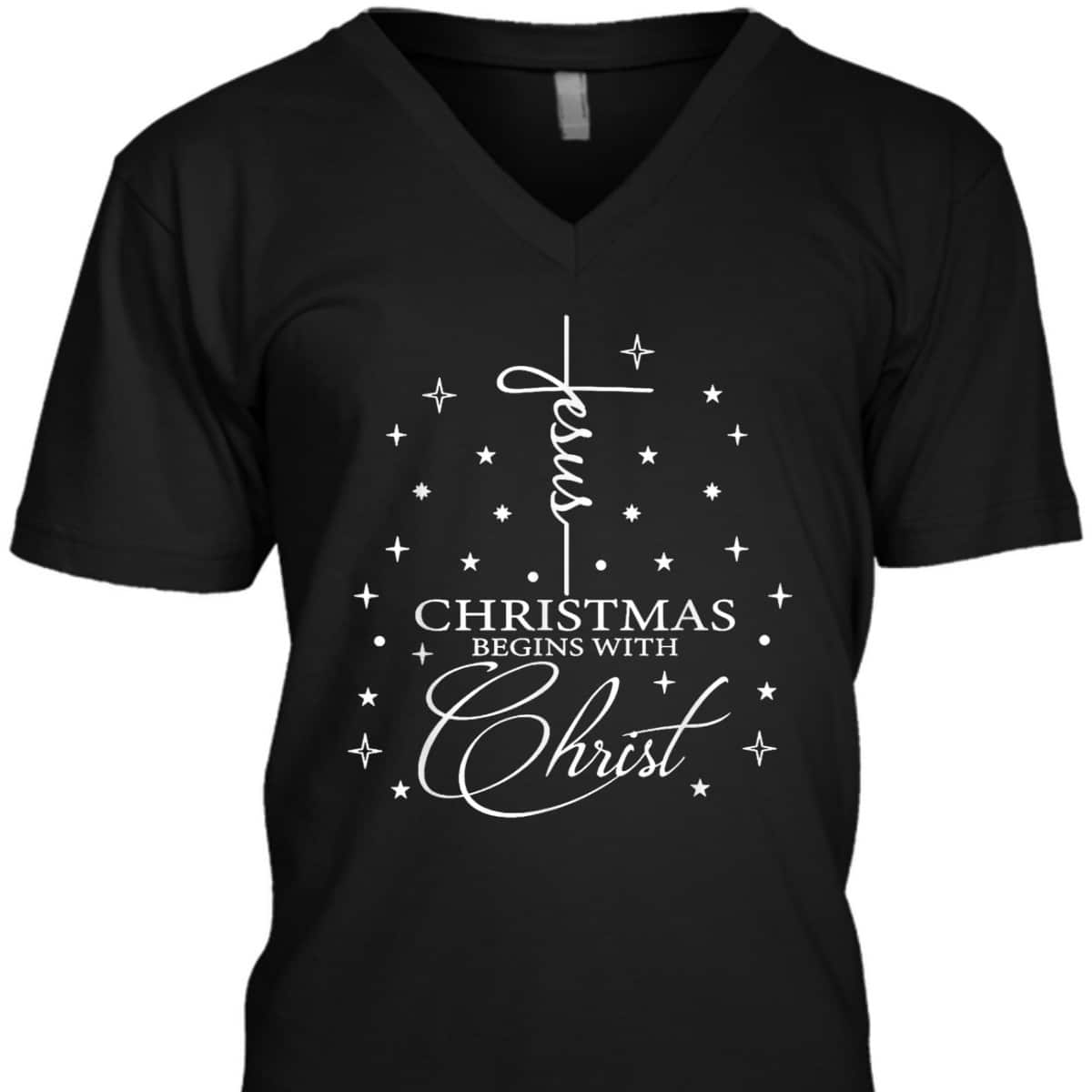 Jesus Christmas Begins With Christ Christian Christmas T-Shirt Jesus Christmas Begins With Christ Christian Christmas T-Shirt