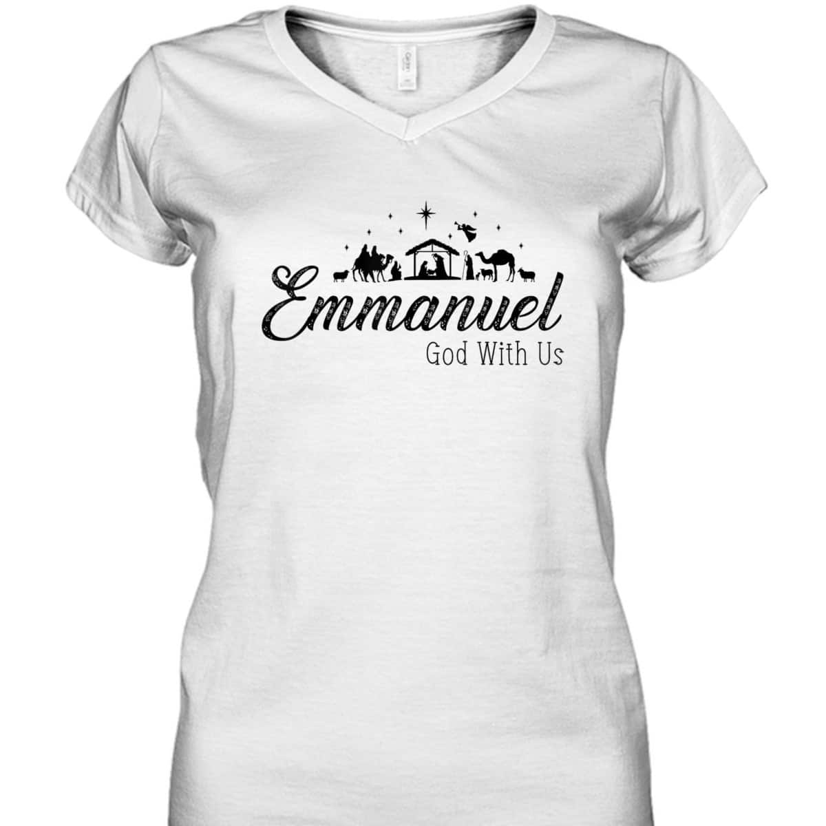 Emmanuel God With Us Nativity Scenes Christmas Christian T-Shirt Emmanuel God With Us Nativity Scenes Christmas Christian T-Shirt