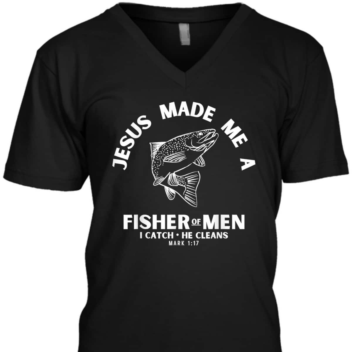 Christian Fishermen Religious Bible Verse Fishing T-Shirt