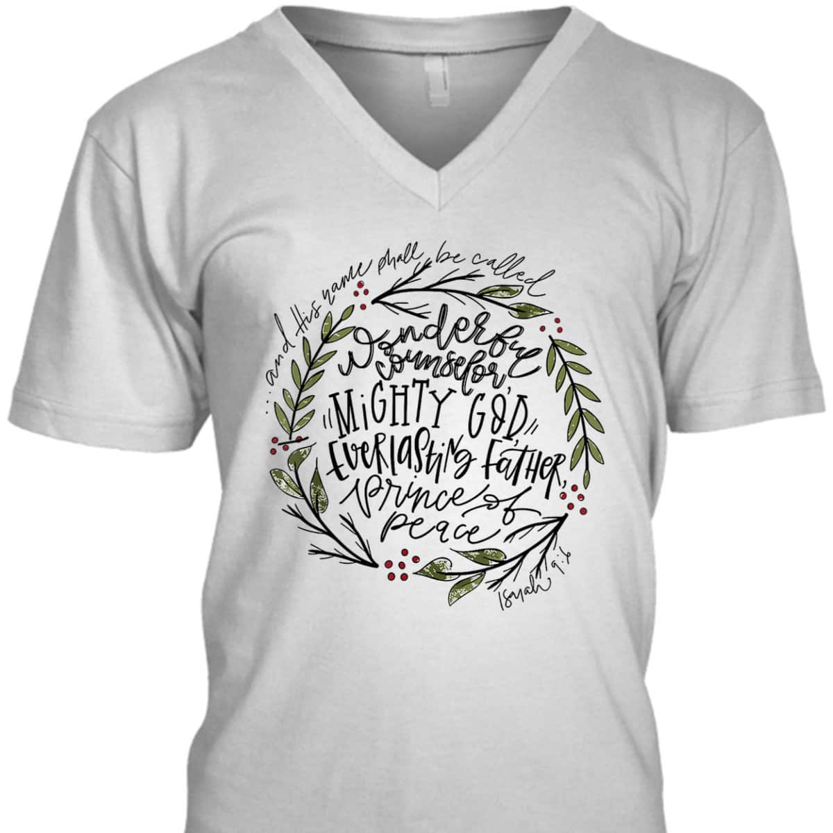 Wonderful Counselor Mighty God Isaiah Christian Christmas T-Shirt Wonderful Counselor Mighty God Isaiah Christian Christmas T-Shirt