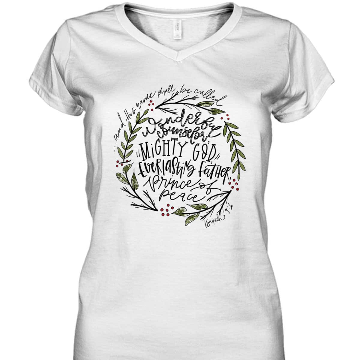 Wonderful Counselor Mighty God Isaiah Christian Christmas T-Shirt Wonderful Counselor Mighty God Isaiah Christian Christmas T-Shirt