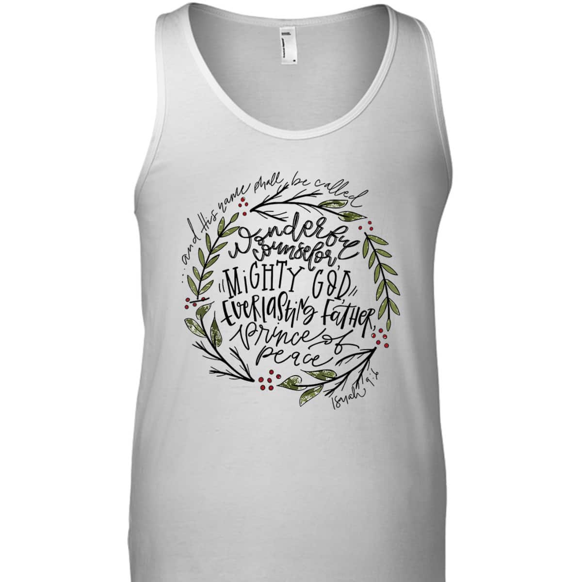 Wonderful Counselor Mighty God Isaiah Christian Christmas T-Shirt Wonderful Counselor Mighty God Isaiah Christian Christmas T-Shirt