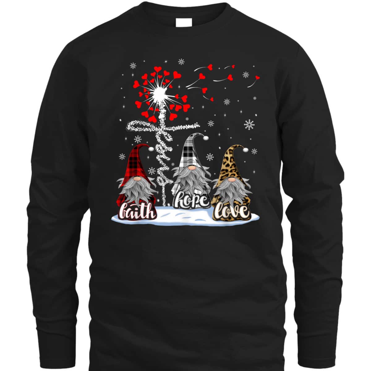 Gnome Christmas Faith Love Hope Christian Jesus Christmas T-Shirt Gnome Christmas Faith Love Hope Christian Jesus Christmas T-Shirt