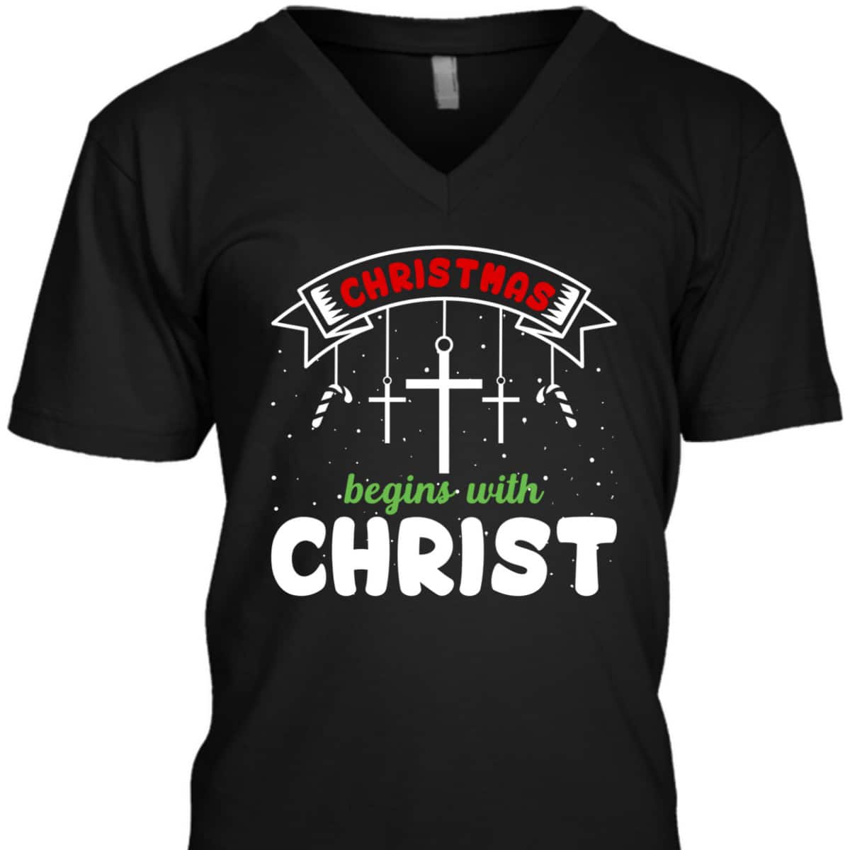 Christmas Begins With Christ Christian Religious T-Shirt Christmas Begins With Christ Christian Religious T-Shirt