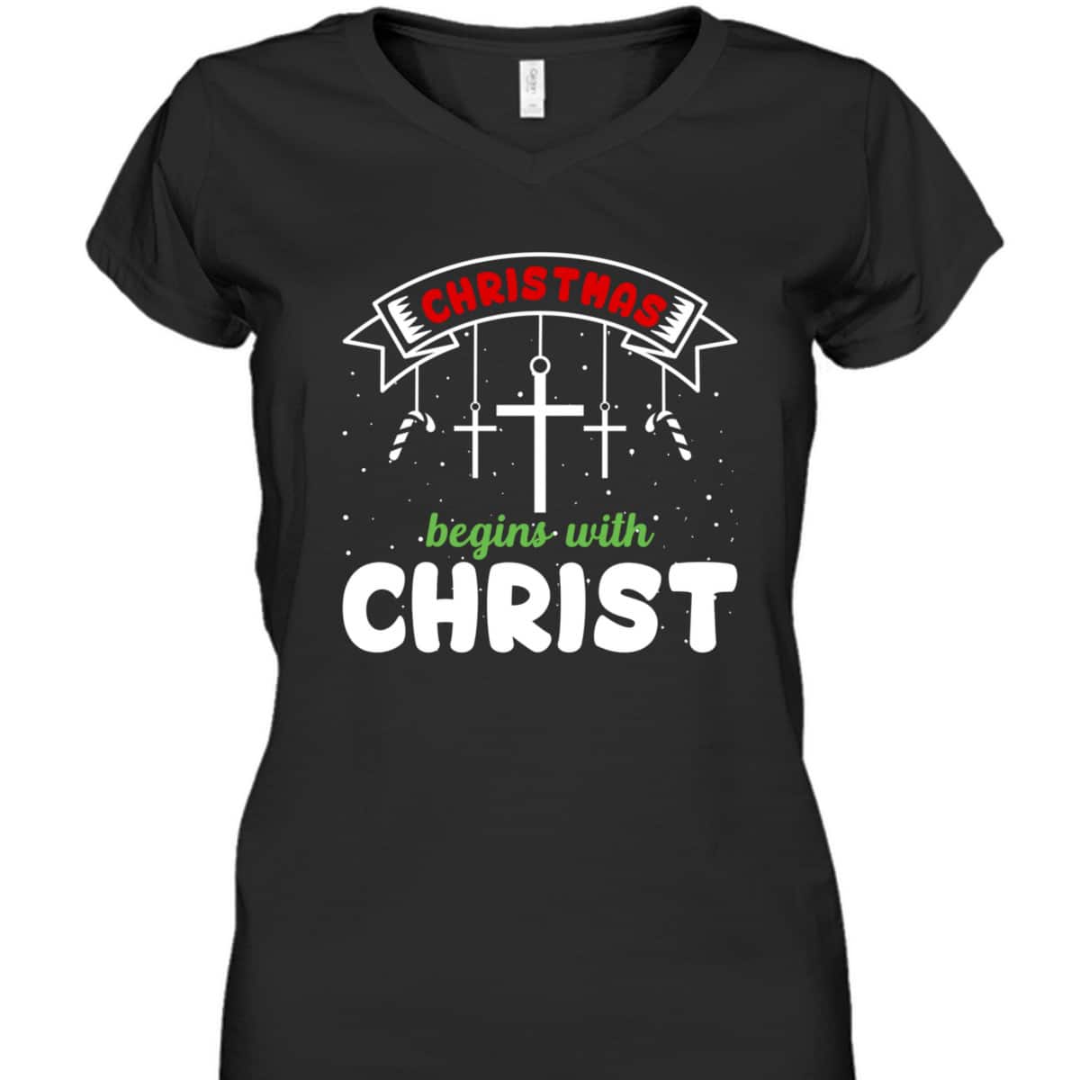 Christmas Begins With Christ Christian Religious T-Shirt Christmas Begins With Christ Christian Religious T-Shirt