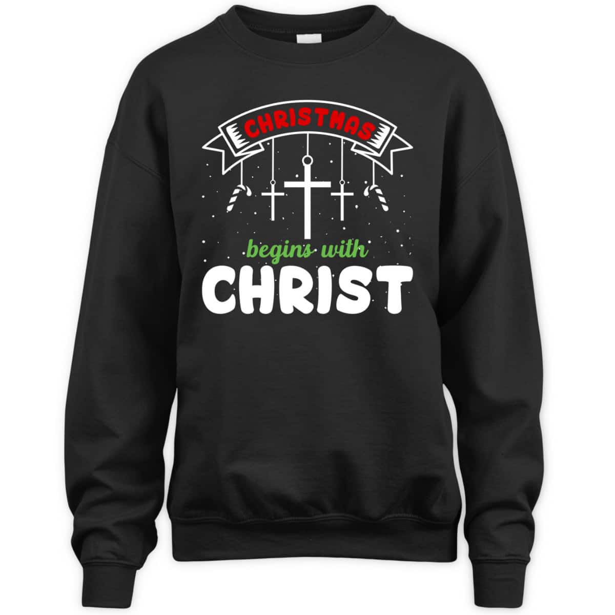 Christmas Begins With Christ Christian Religious T-Shirt Christmas Begins With Christ Christian Religious T-Shirt